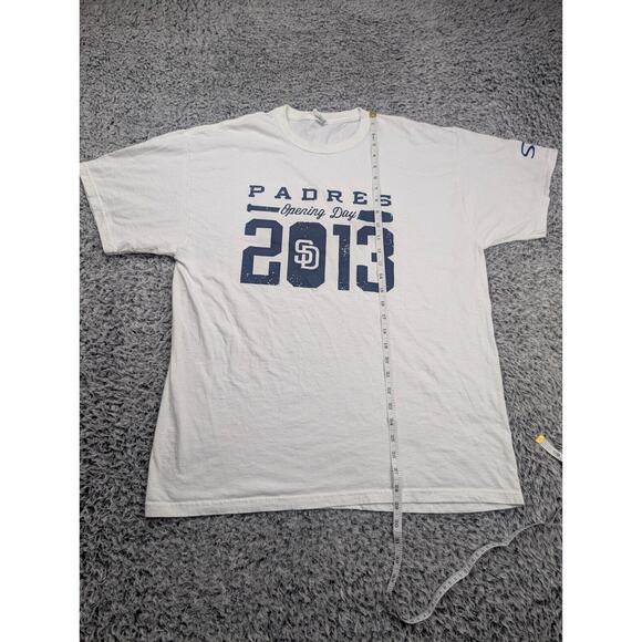 San Diego Padres Shirt Men Extra Large White Blue MLB Logo 2013 Opening Day Tee - Picture 3 of 5